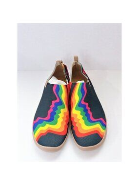 Size 11.5 Men UIN Rainbow Love Slip On Shoes Travel Sneakers Comfort Walking
